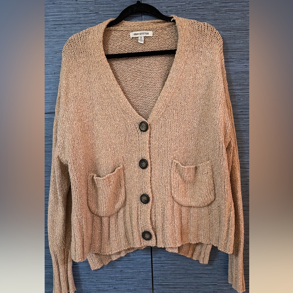 Urban outfitters Tan Button-Up Cardigan Sweater